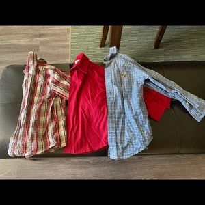 Long sleeve polos for kids, Sz 5, mixed brand and used.